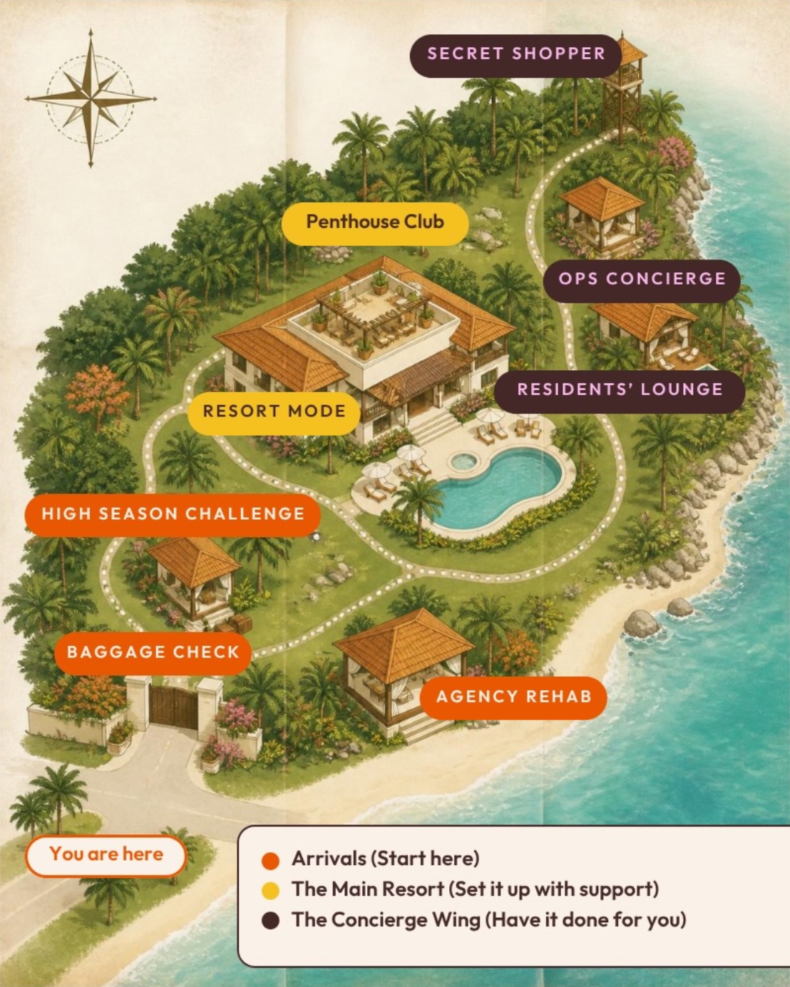 Illustrated map of the Operations Resort
